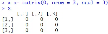 How to Create a Zero Matrix in R
