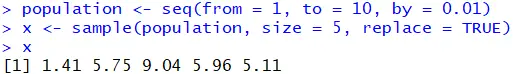 Created rounded random numbers with the SEQ and SAMPLE functions.